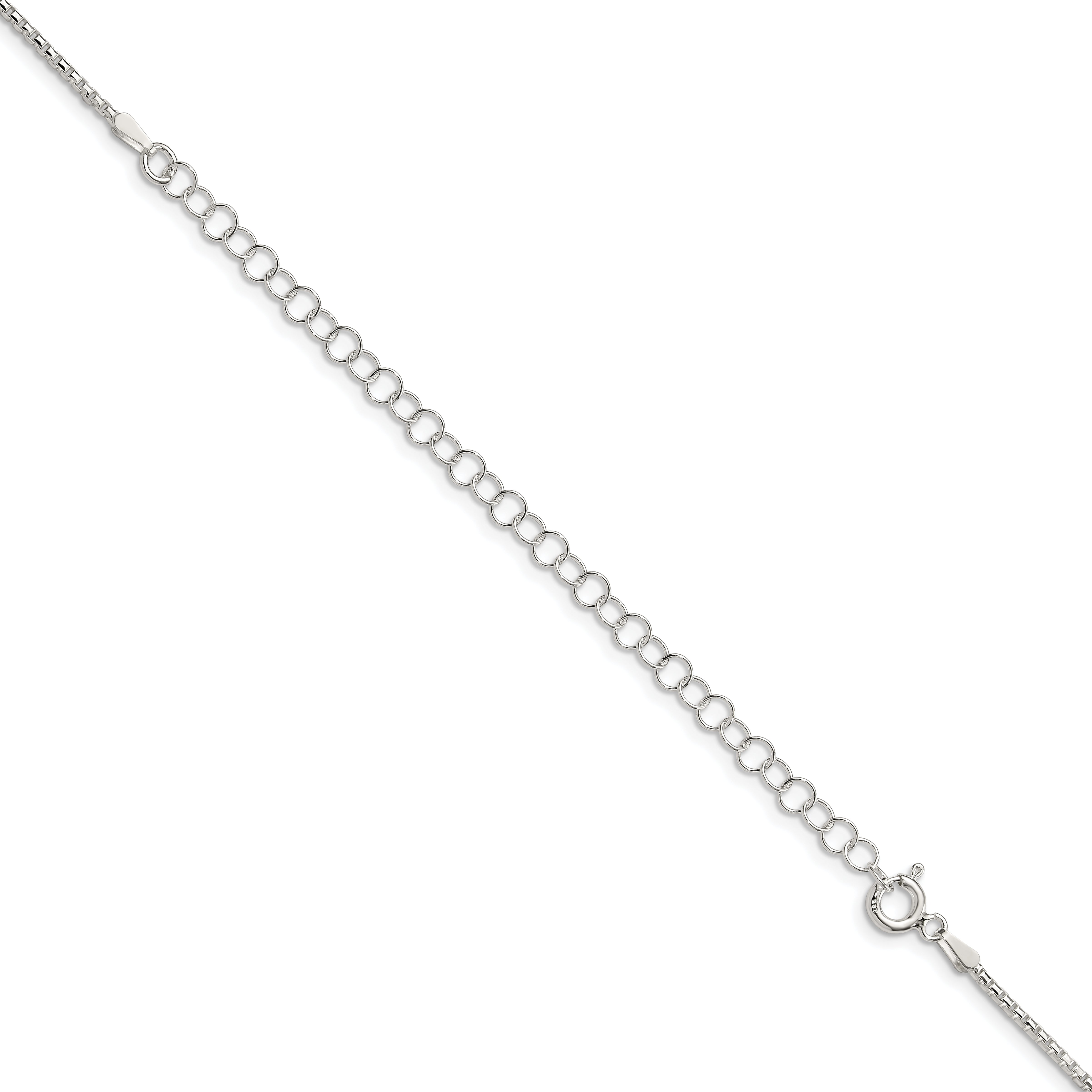 22 Inch Sterling Silver 1.5mm Diamond-Cut Round Box Chain W/4In Ext.