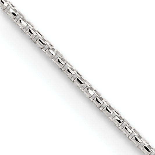 30 Inch Sterling Silver 1.5mm Diamond-Cut Round Box Chain Necklace