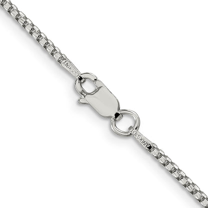 16 Inch Sterling Silver 1.75mm Diamond-Cut Round Box Chain Necklace