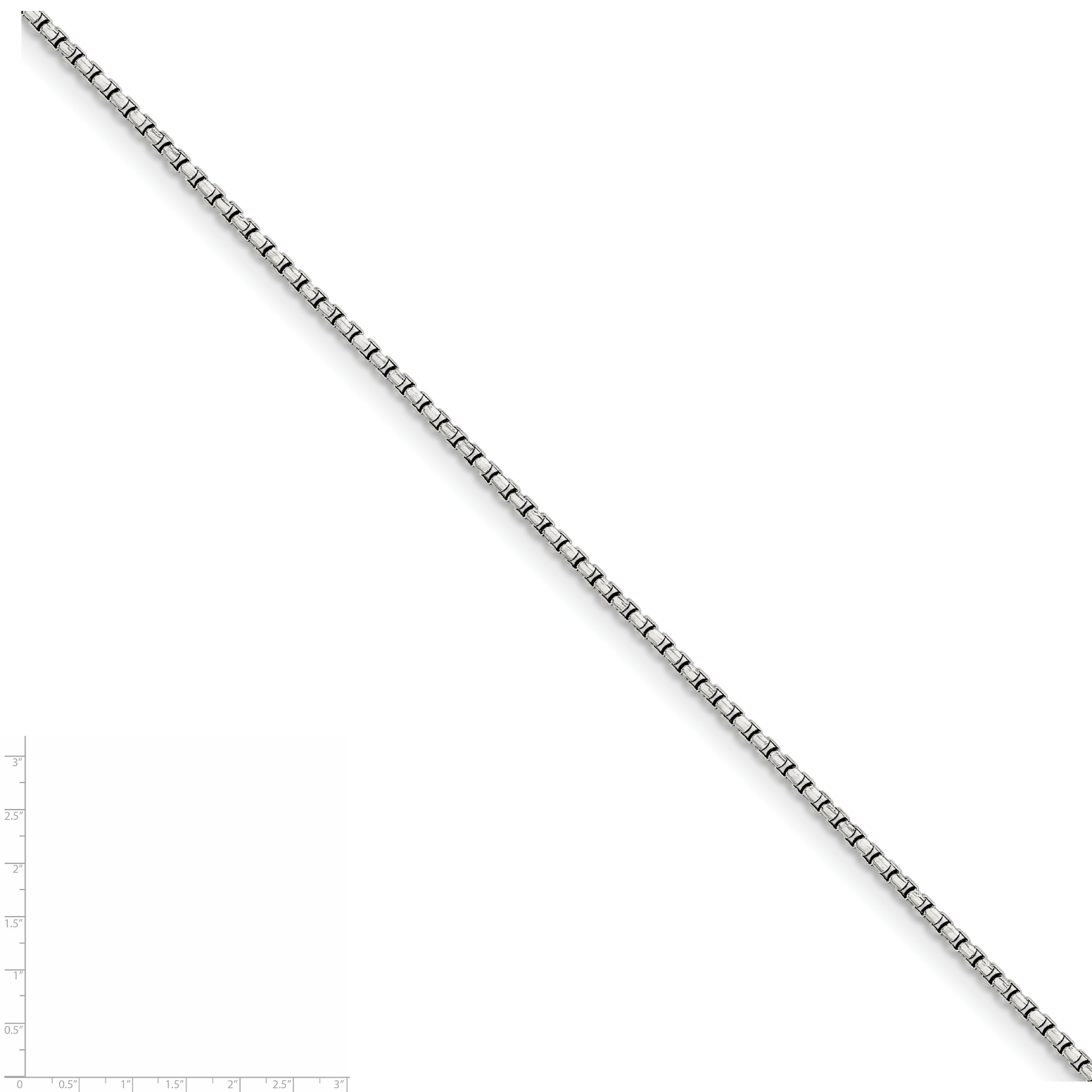 36 Inch Sterling Silver 1.75mm Diamond-Cut Round Box Chain Necklace