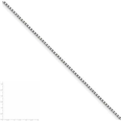 36 Inch Sterling Silver 1.75mm Diamond-Cut Round Box Chain Necklace