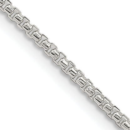 26 Inch Sterling Silver 1.75mm Diamond-Cut Round Box Chain Necklace