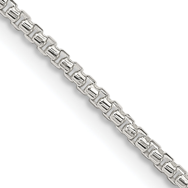 30 Inch Sterling Silver 1.75mm Diamond-Cut Round Box Chain Necklace