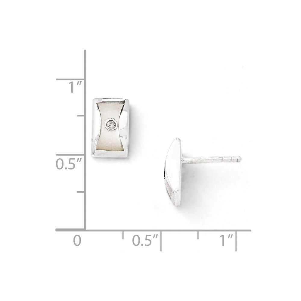 SS White Ice .02ct Diamond and MOP Earrings