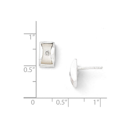 SS White Ice .02ct Diamond and MOP Earrings