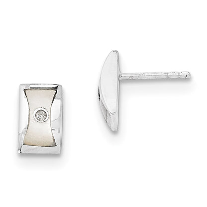 SS White Ice .02ct Diamond and MOP Earrings