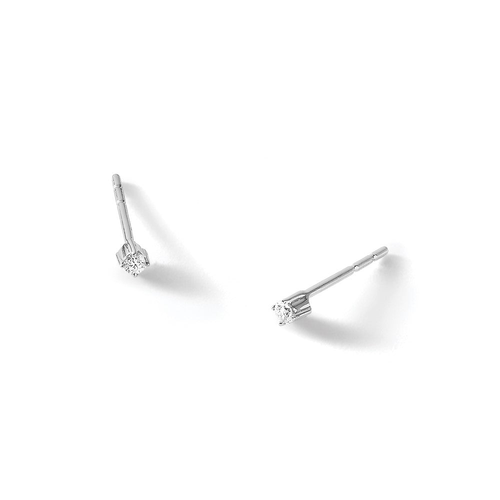 White Ice Sterling Silver Rhodium-plated Diamond Stud Post Earrings