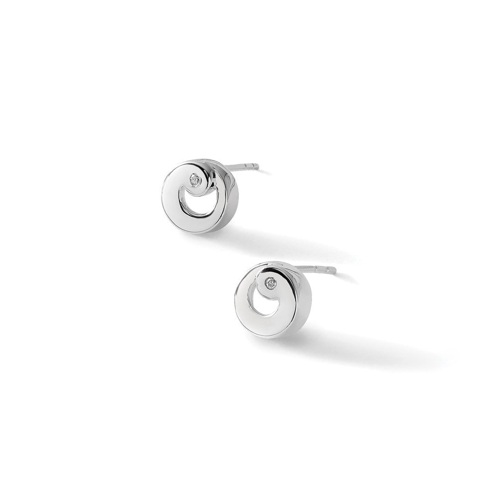 White Ice Sterling Silver Rhodium-plated Diamond Post Earrings