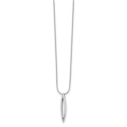 Sterling Silver White Ice Rhodium-Plated 18 Inch Diamond Necklace With 2 Extender