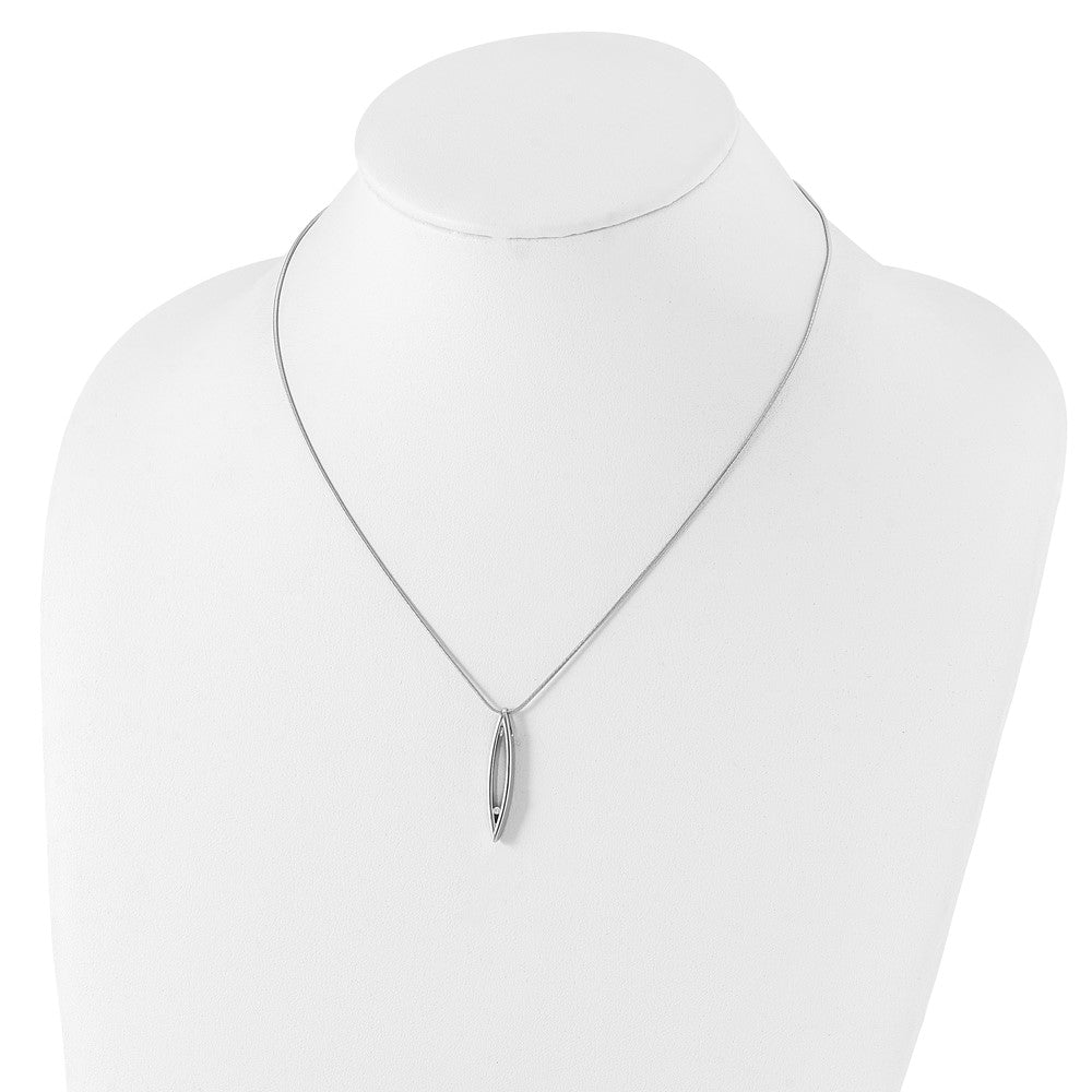 Sterling Silver White Ice Rhodium-Plated 18 Inch Diamond Necklace With 2 Extender