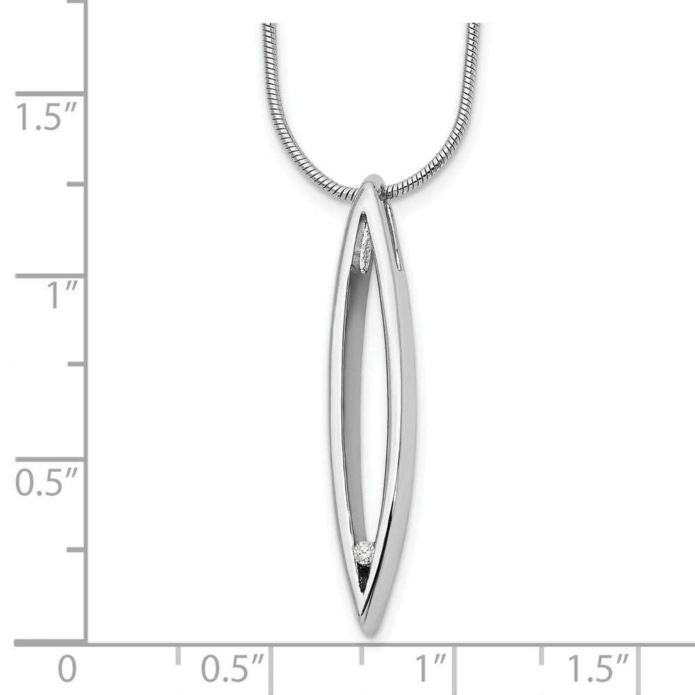 Sterling Silver White Ice Rhodium-Plated 18 Inch Diamond Necklace With 2 Extender