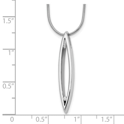 Sterling Silver White Ice Rhodium-Plated 18 Inch Diamond Necklace With 2 Extender