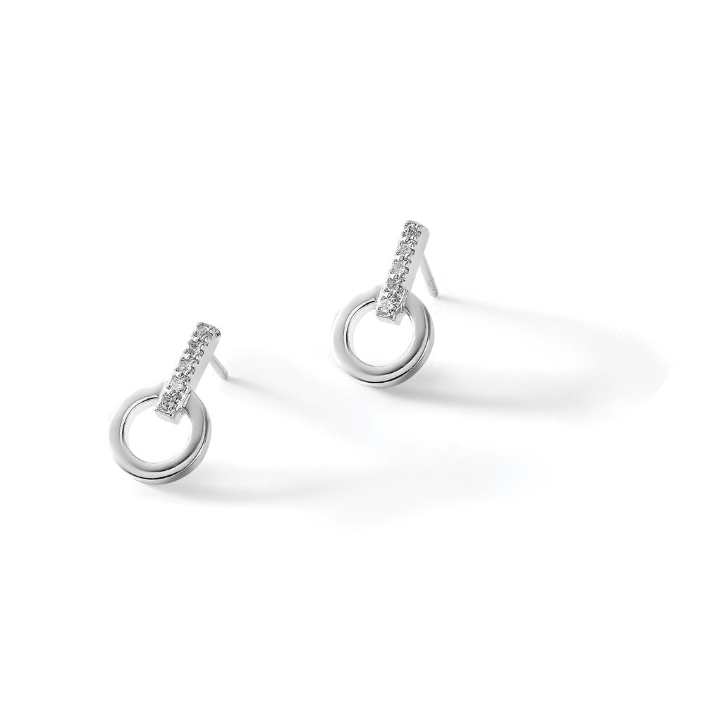 White Ice Sterling Silver Rhodium-plated Diamond Post Earrings