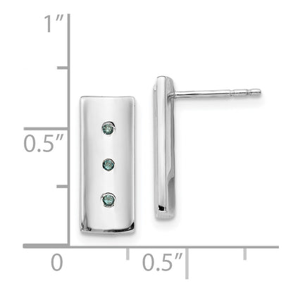 SS White Ice .06ct. Blue Diamond Earrings