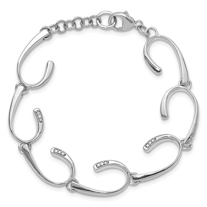 Sterling Silver White Ice Rhodium-Plated 7 Inch Diamond Bracelet With 1 Extender