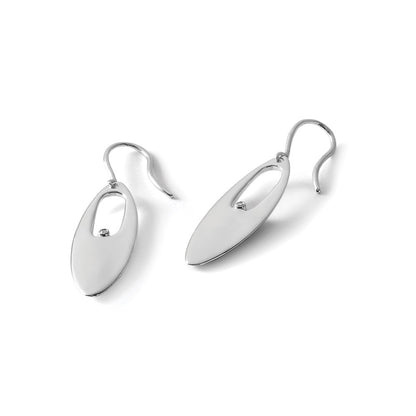 White Ice Sterling Silver Rhodium-plated Diamond Shepherd Hook Dangle Earrings