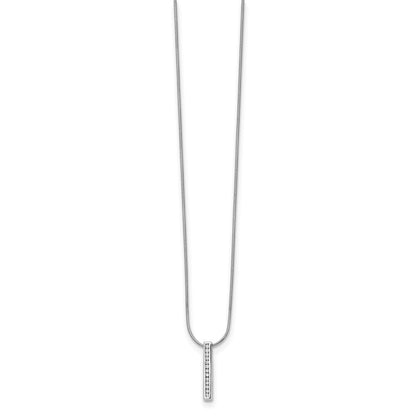14k White Gold 1/8 Ct. Lab Grown Diamond VS/SI+ G+ 18 inch Vertical Bar Pendant Necklace