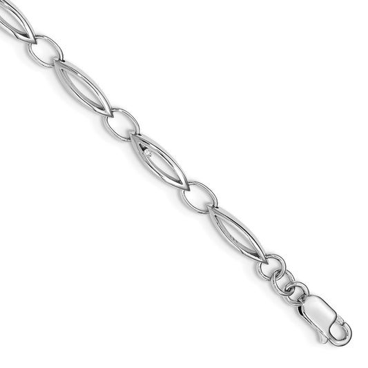 Sterling Silver White Ice Rhodium-Plated 7 Inch Diamond Bracelet With 1 Extender