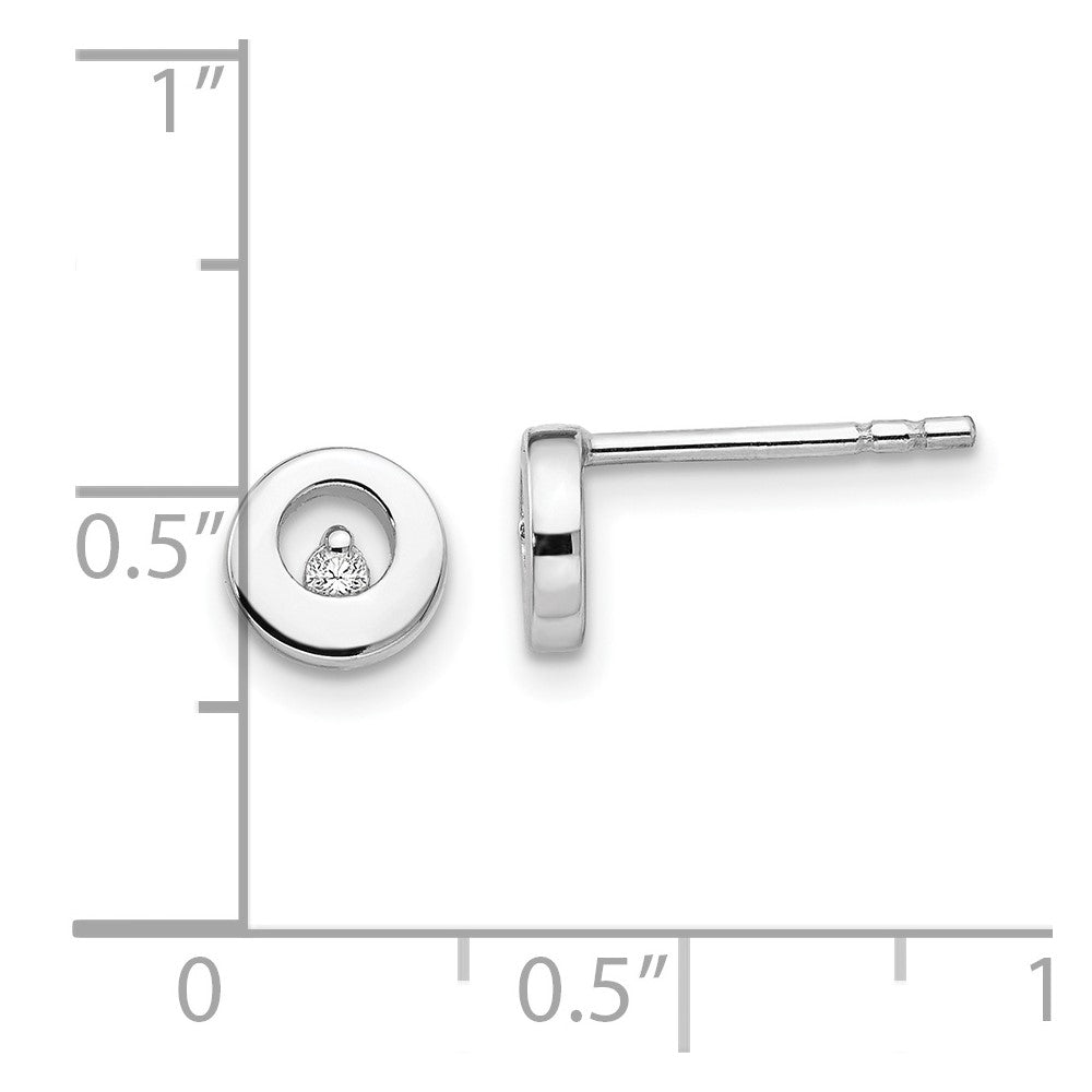 White Ice Sterling Silver Rhodium-plated Diamond Stud Post Earrings