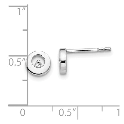 White Ice Sterling Silver Rhodium-plated Diamond Stud Post Earrings