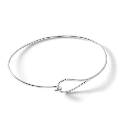 Sterling Silver White Ice Rhodium-Plated Diamond Bangle