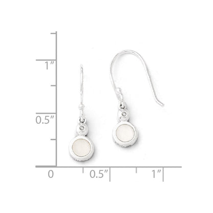 SS White Ice .01 ct Diamond and MOP Shepherd Hook Earrings