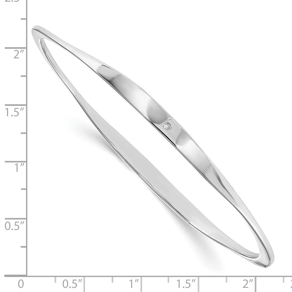 Sterling Silver White Ice Rhodium-Plated Carat Diamond Bangle