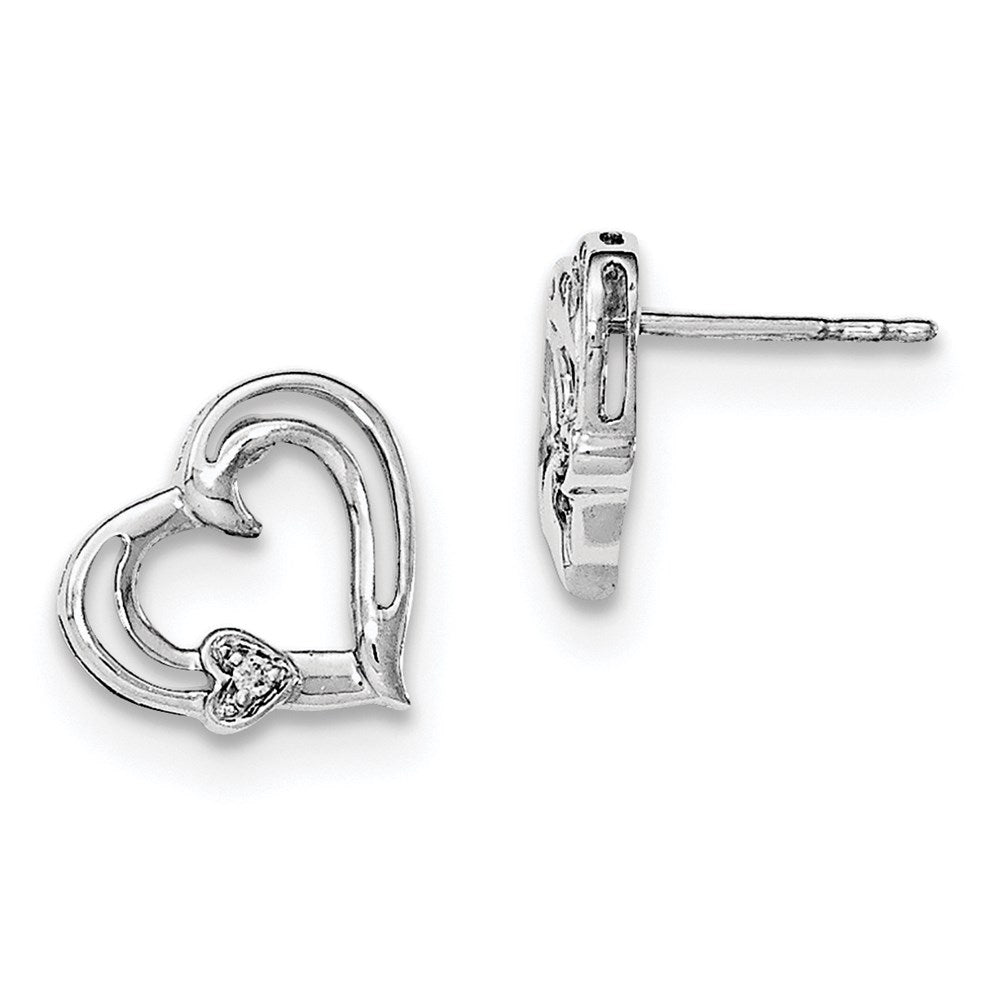 SS White Ice Diamond Heart Earrings