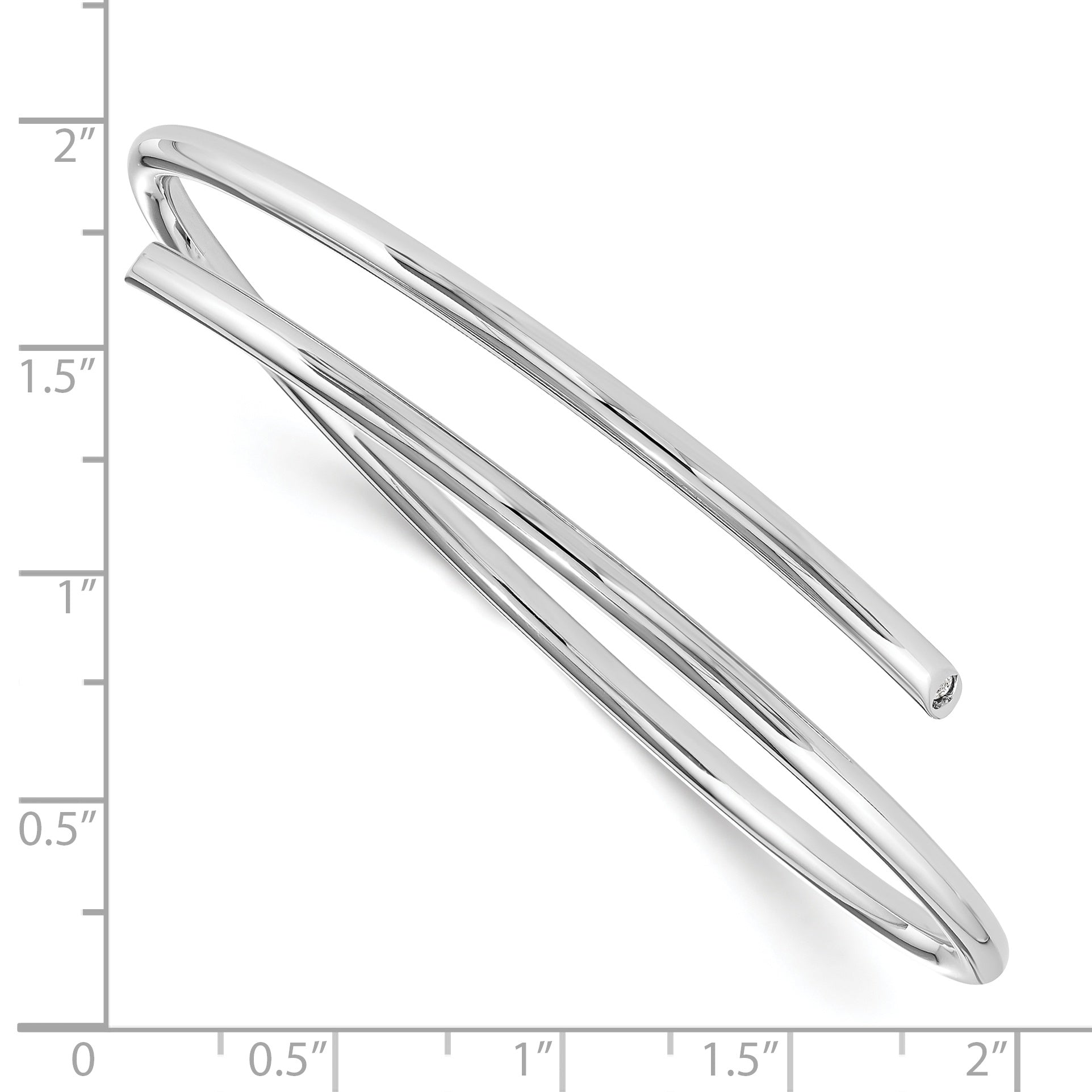 Sterling Silver White Ice Rhodium-Plated Diamond Bangle
