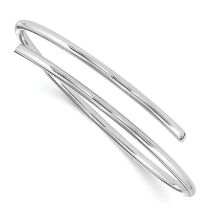 Sterling Silver White Ice Rhodium-Plated Diamond Bangle