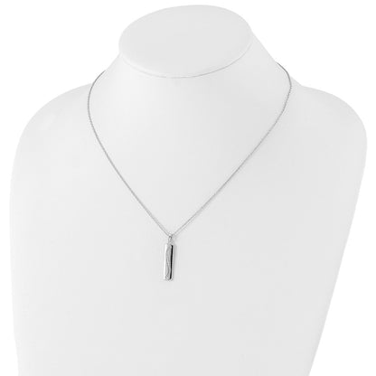 Sterling Silver White Ice Rhodium-Plated 18 Inch Diamond Necklace With 2 Extender