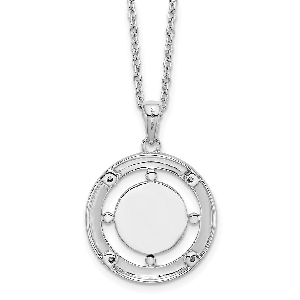 Sterling Silver White Ice Rhodium-Plated 18 Inch Diamond Letter B Initial Necklace With 2 Extender