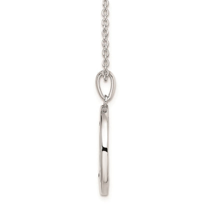 Sterling Silver White Ice Rhodium-Plated 18 Inch Diamond Letter Y Initial Necklace With 2 Extender
