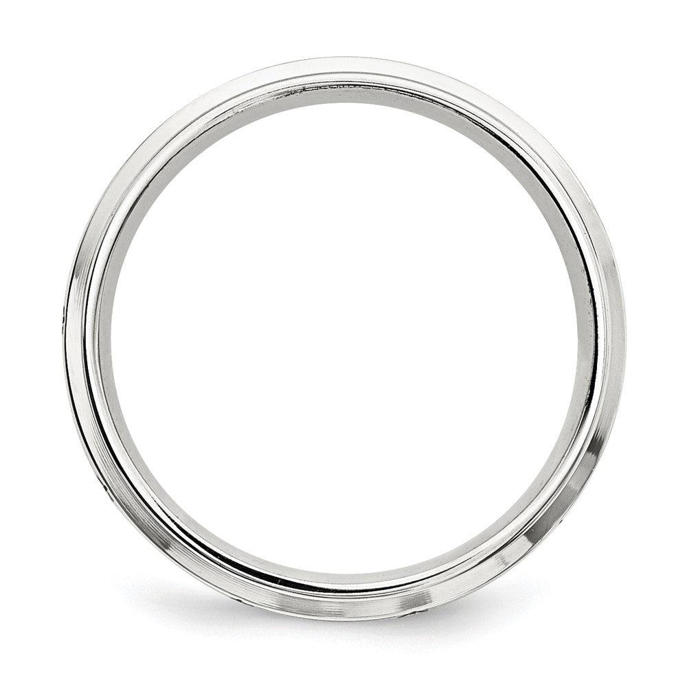 Sterling Silver Ss 7mm Enamel Fancy Band