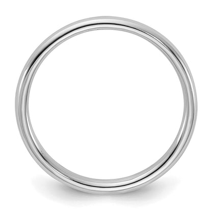 Sterling Silver Rhodium Plated 2mm Half Round Size 6.5 Band