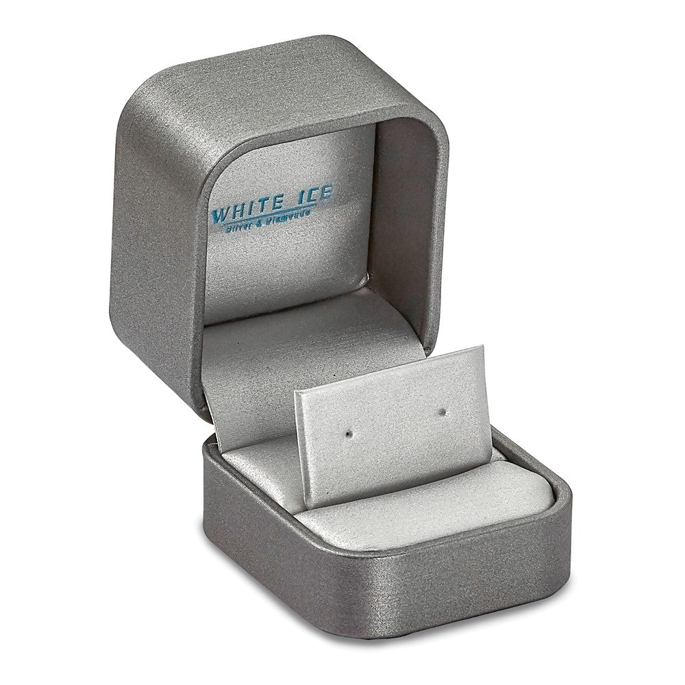 Sterling Silver White Ice Rhodium-Plated Diamond Heart Post Earrings