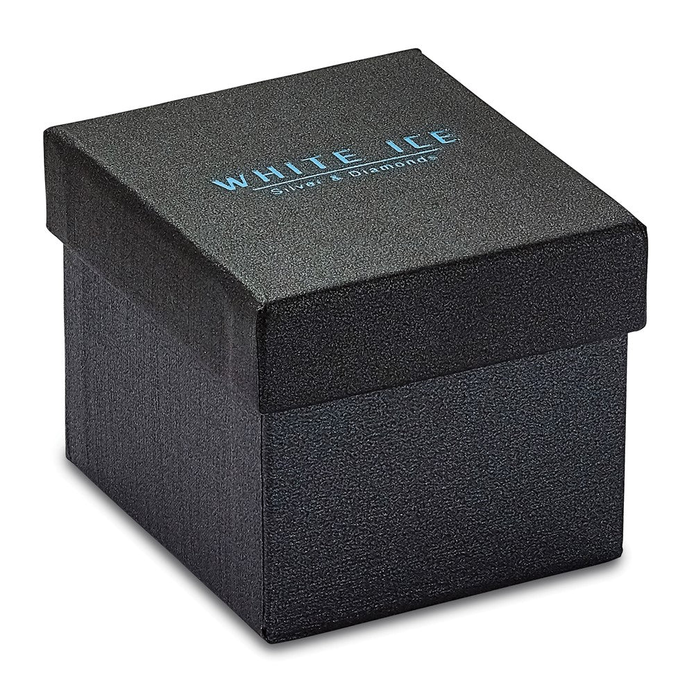 Sterling Silver White Ice Rhodium-Plated Diamond Heart Post Earrings