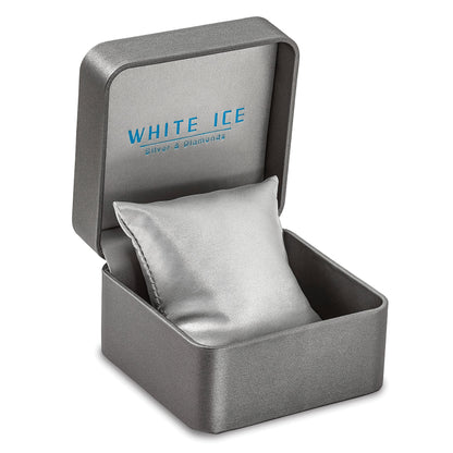 Sterling Silver White Ice Rhodium-Plated Diamond Twist Bangle