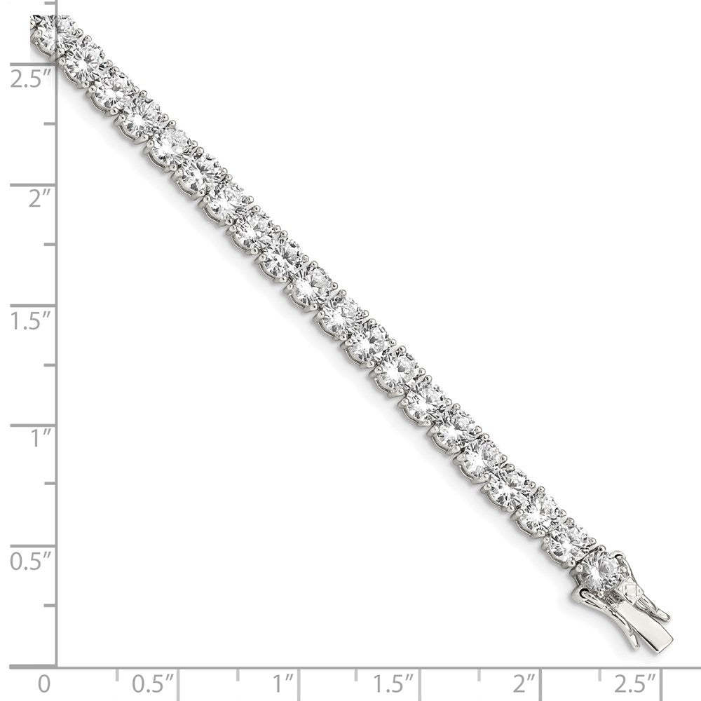 7 Inch Sterling Silver Rhodium-Plated Cz Tennis Bracelet