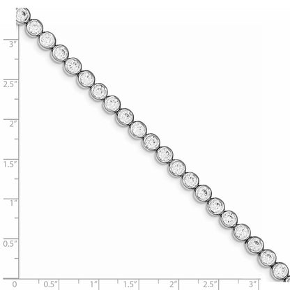 7.25 Inch Sterling Silver Rhodium-Plated Cz Tennis Bracelet