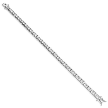 Sterling Silver Rhodium-Plated Cz 7 Inch Tennis Bracelet