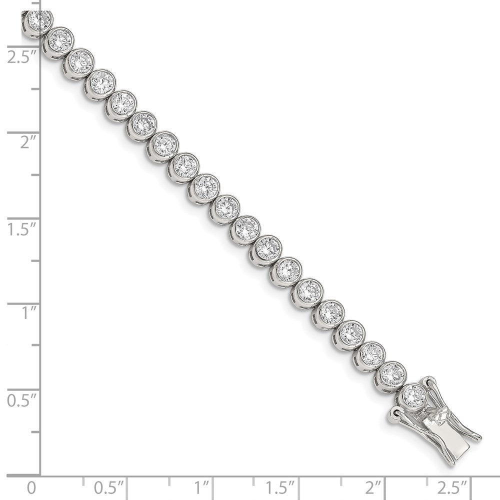 Sterling Silver Rhodium-Plated Cz 7 Inch Tennis Bracelet