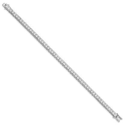 7.5 Inch Sterling Silver Rhodium-Plated Cz Tennis Bracelet