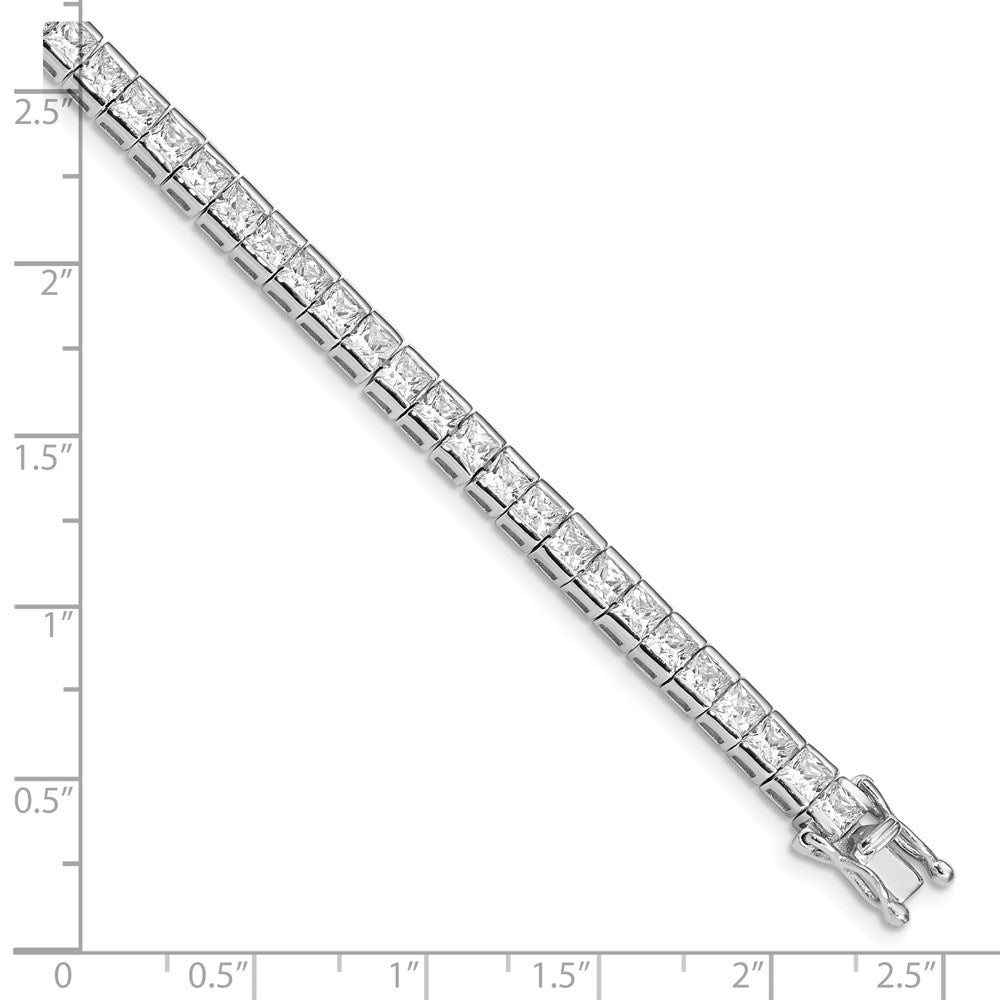 7.5 Inch Sterling Silver Rhodium-Plated Cz Tennis Bracelet