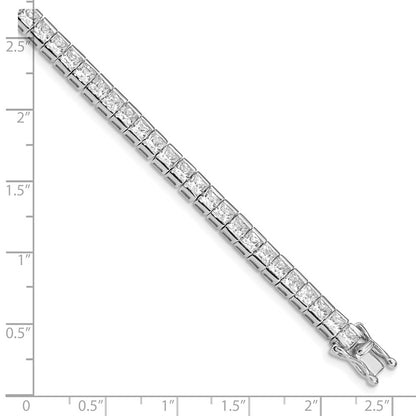 7.5 Inch Sterling Silver Rhodium-Plated Cz Tennis Bracelet