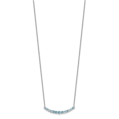 Sterling Silver Rhodium-Plated Blue Topaz Pendant W/Necklace