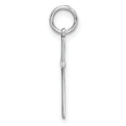 Sterling Silver Rhodium-Plated Laser Designed Cross Charm