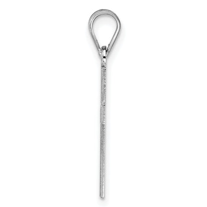 Sterling Silver Rhodium-Plated Blue Enameled Cross Hatch Charm