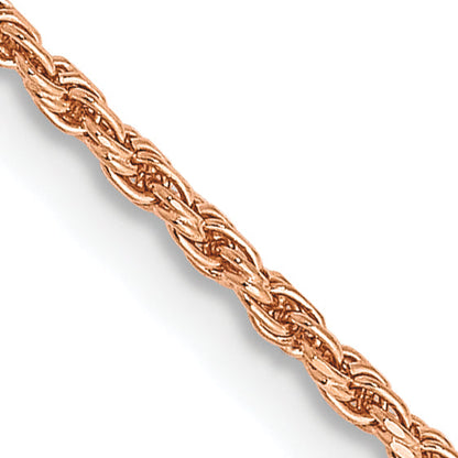 14K Rose Gold 20 Inch 1.5mm Diamond-Cut Man Made Rope With Lobster Clasp Chain Necklace