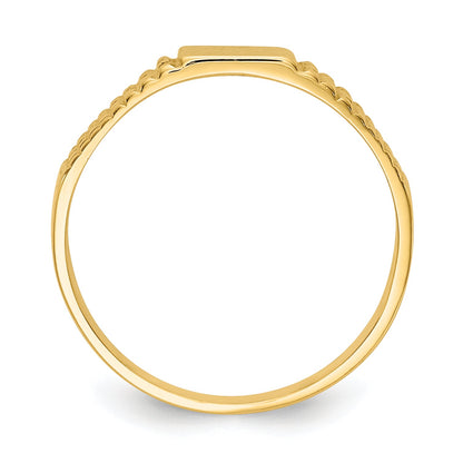 14K Yellow Gold Polished Baby Signet Band Ring